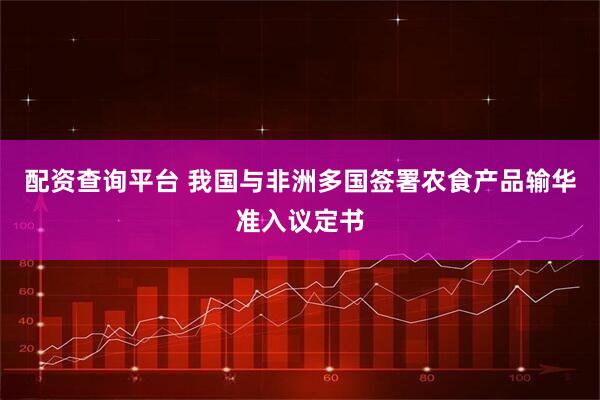 配资查询平台 我国与非洲多国签署农食产品输华准入议定书