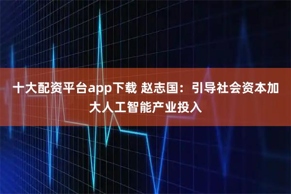 十大配资平台app下载 赵志国：引导社会资本加大人工智能产业投入